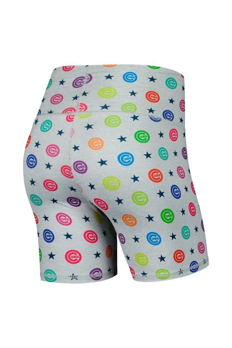 Women's Terez Gray Chicago Cubs TLC Rainbow Shorts, Alternate, color, Gray