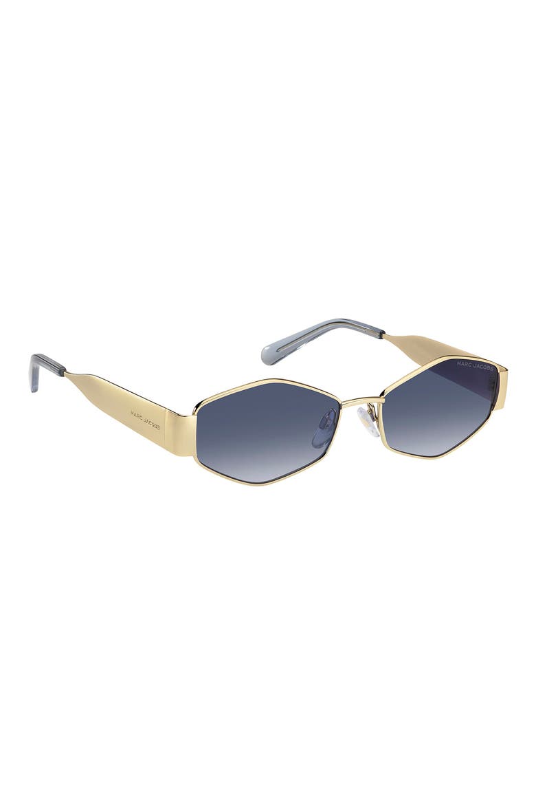 55mm Geometric Sunglasses, Alternate, color, GOLD BLUE/ DARK BLUE SF