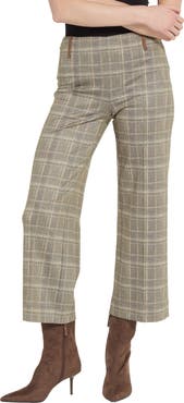 Lysse Livia Plaid High Waist Crop Wide Leg Ponte Pants