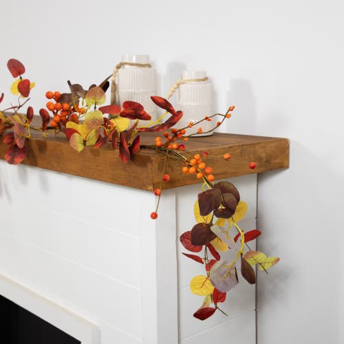 Northlight 5' X 8" Berries And Leaves Artificial Fall Harvest Garland, Unlit In Red