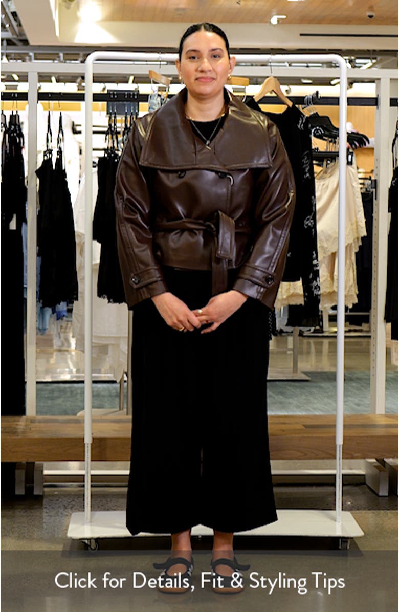 Faux Leather Belted Jacket, sales video thumbnail