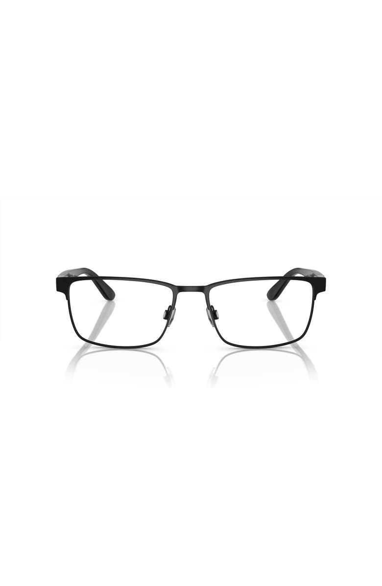 Polo Ralph Lauren 56mm Rectangle optical glasses, Alternate, color, Black