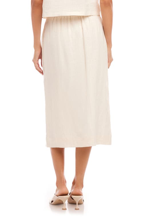 Fifteen Twenty Lori Button Front Linen Midi Skirt In Ecru