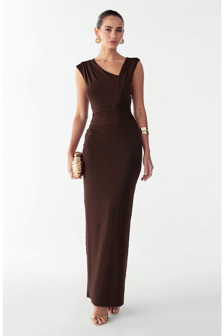 Tima Maxi Dress, Alternate, color, Chocolate