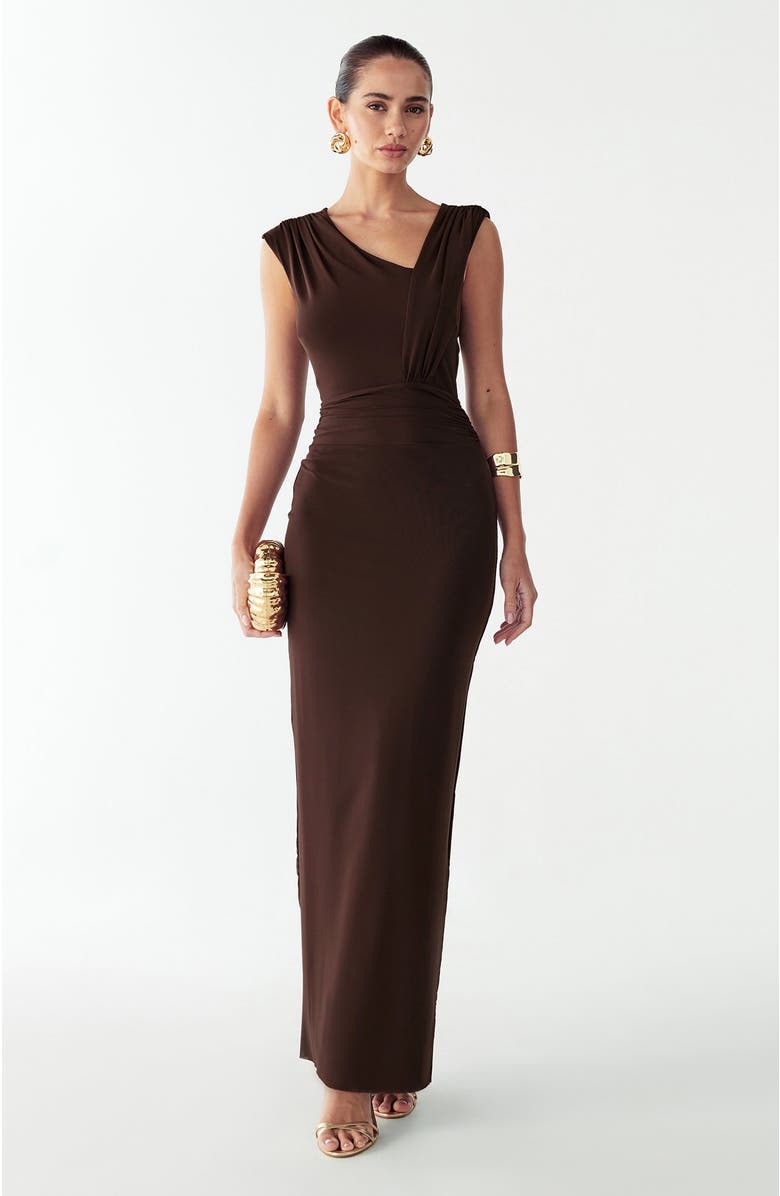 BWLDR Tima Maxi Dress, Alternate, color, Chocolate
