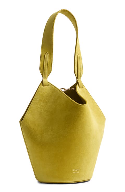 Mini Lotus Suede Top Handle Bag