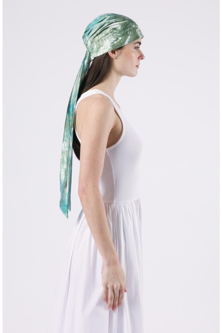 Gigi Satin Head Wrap, Alternate, color, SAGE
