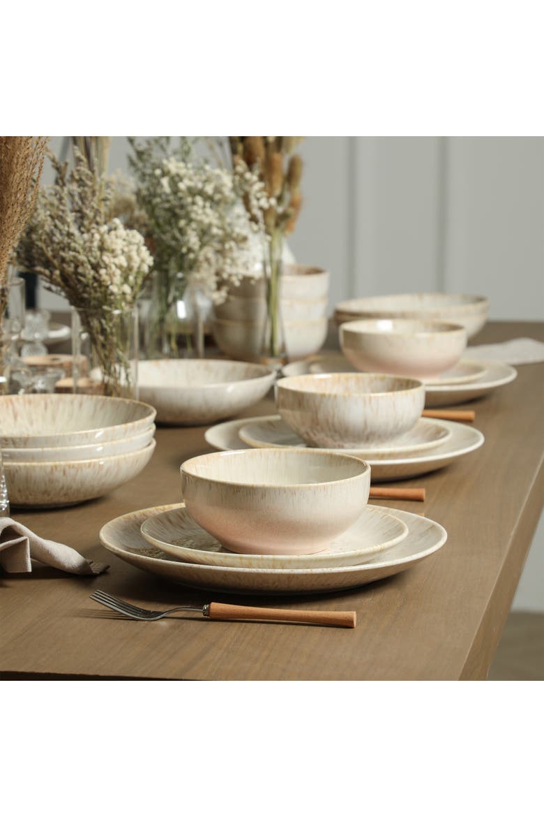 Riley 32-Piece Dinnerware Set Stoneware, Service for 8, Alternate, color, Sand