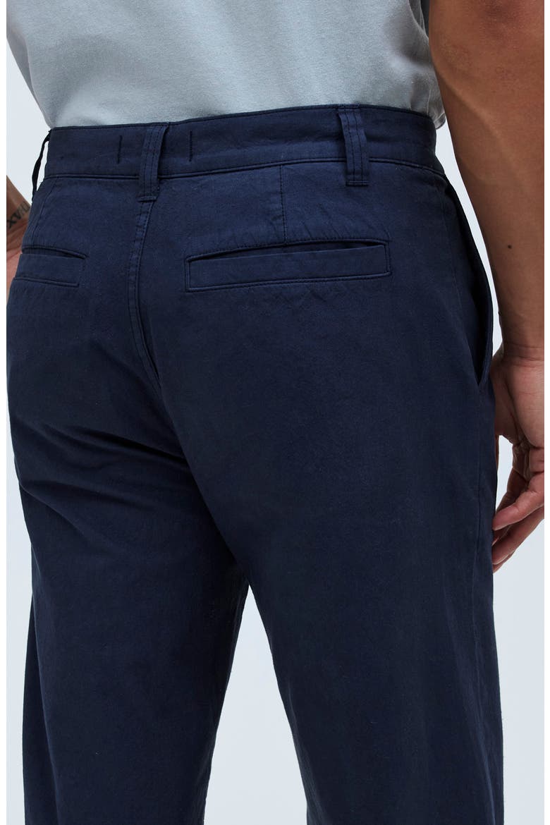 Pleated Relaxed Straight Leg Cotton & Hemp Pants, Alternate, color, AFTER MIDNIGHT