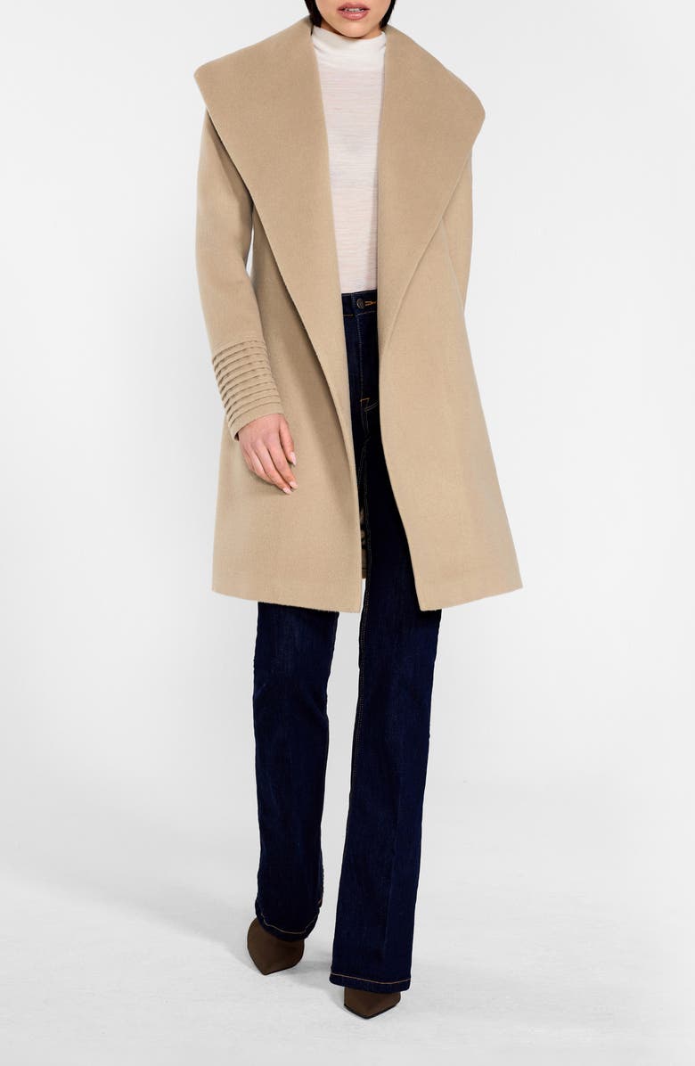 SENTALER Shawl Collar Alpaca
Wool Coat, Alternate, color, Camel