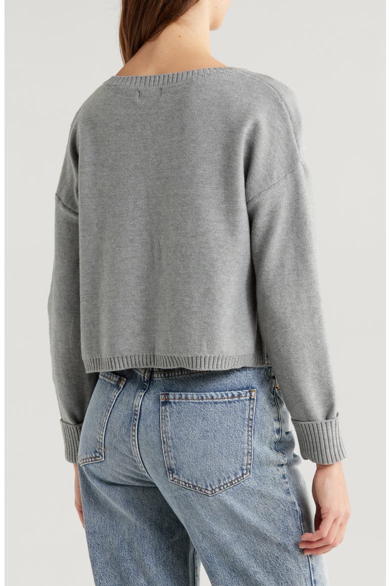 Renata V-Neck Sweater, Alternate, color, HEATHER GRAY
