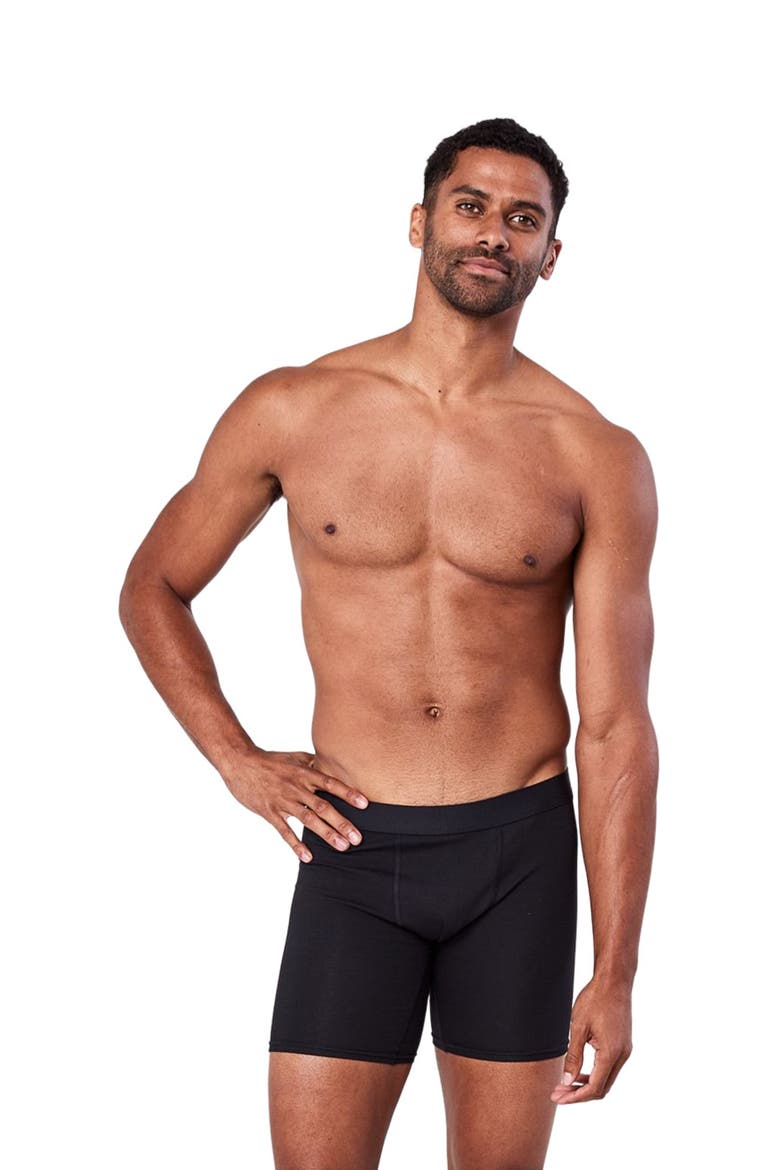 Organic Cotton Everyday Extended Boxer Brief 4-Pack, Main, color, Black