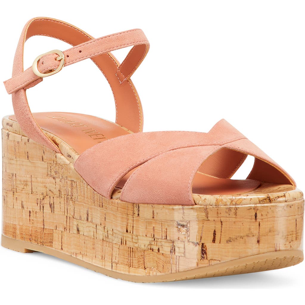 Stuart Weitzman Women's Carmen Midi 65mm Suede Wedge Sandals In Terracotta.