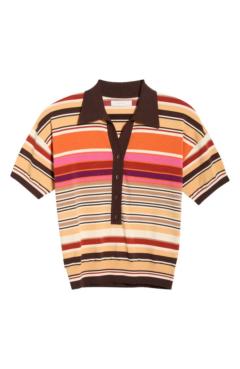 Faithfull the Brand Sable Stripe Knit Polo, Main, color, Murano Stripe