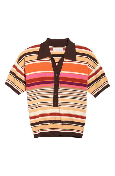 Sable Stripe Knit Polo