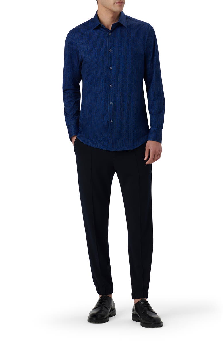 Bugatchi James OoohCotton<sup>®</sup> Floral Button-Up Shirt, Alternate, color, French Blue