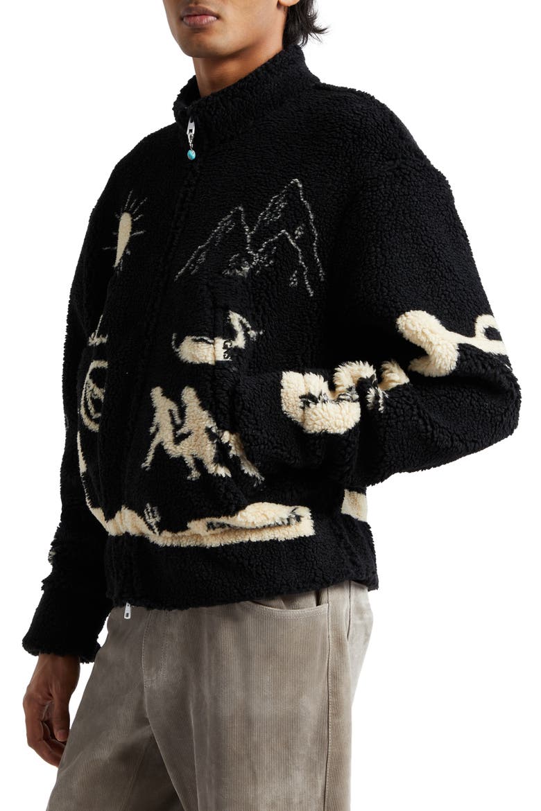 High Pile Fleece Bomber Jacket, Alternate, color, 90 BLACK