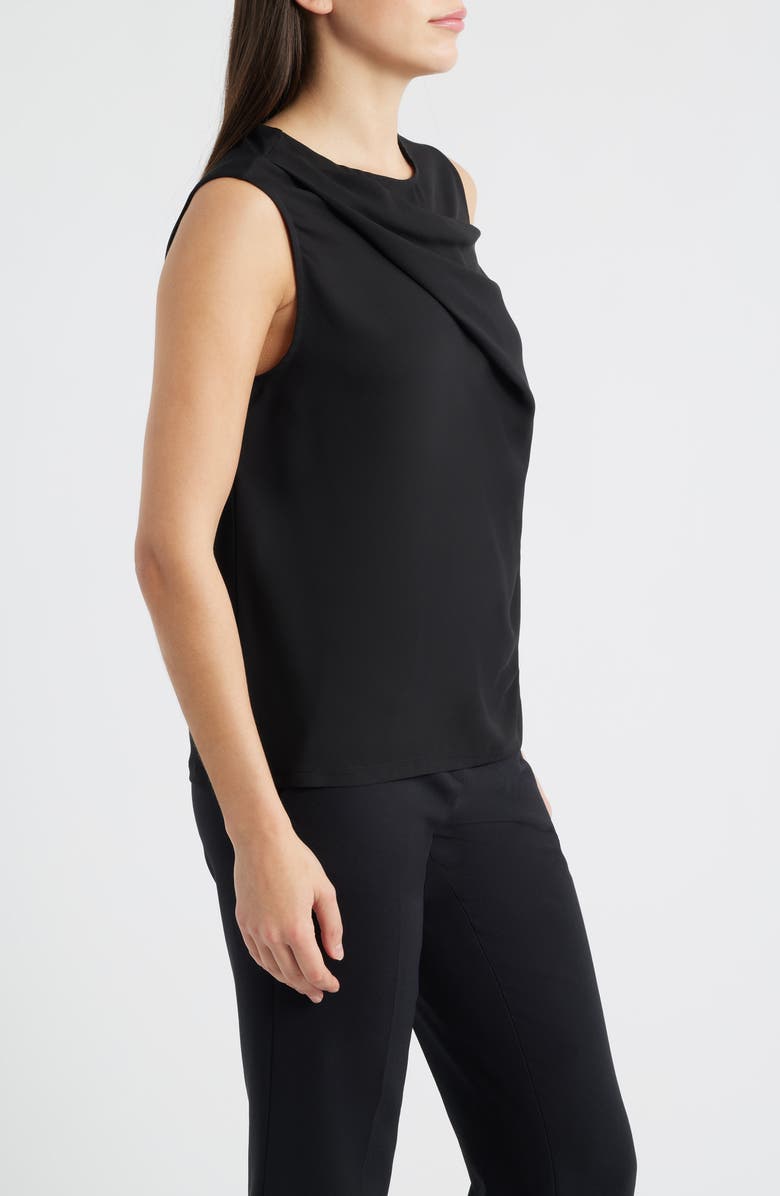 Anne Klein Asymmetric Sleeveless Cowl Neck Top, Alternate, color, Anne Black