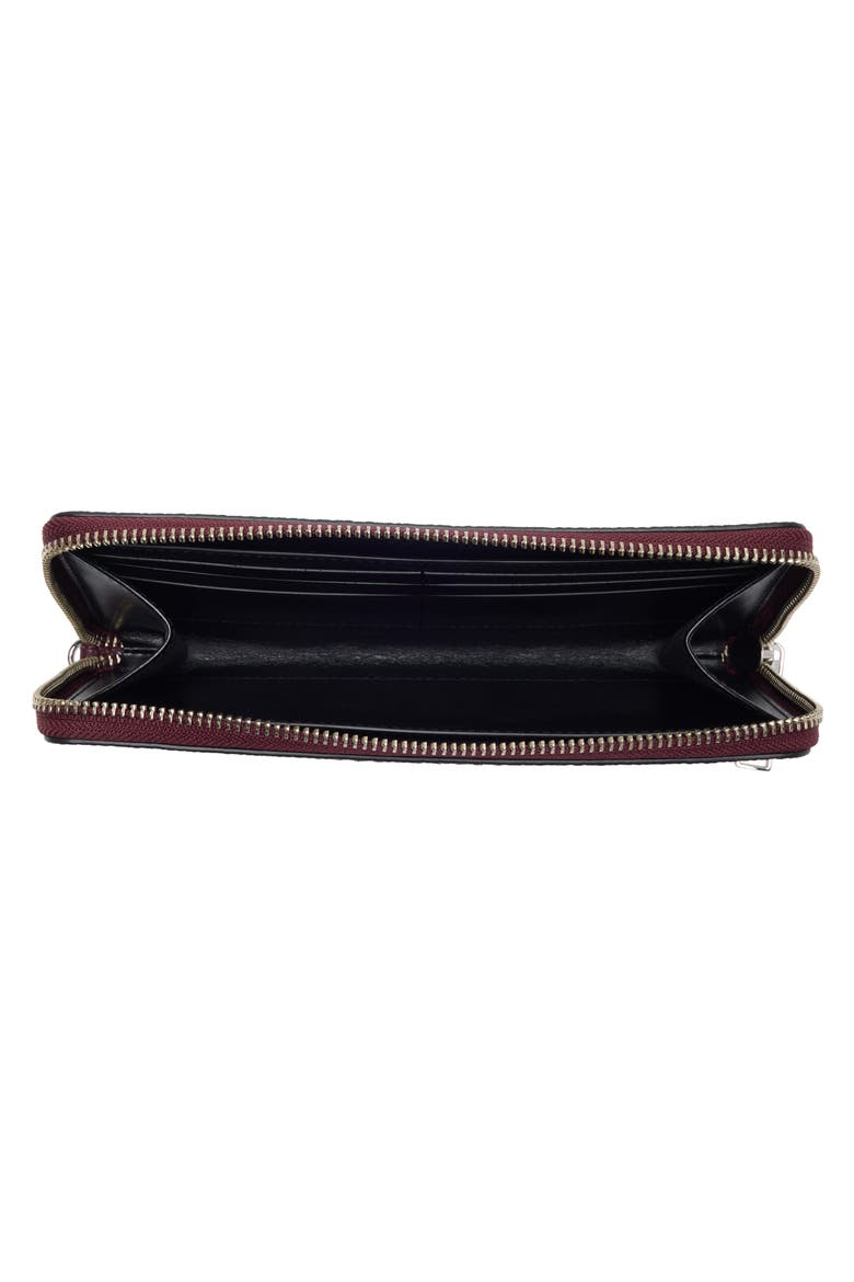 Leather Wristlet Continental Wallet, Alternate, color, DARK PLUM