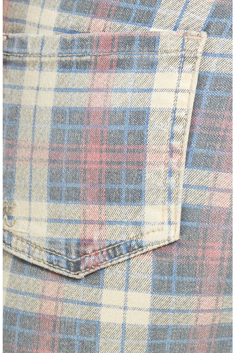 'Mia' Plaid Print Skinny Jeans, Alternate, color, RED PLAID