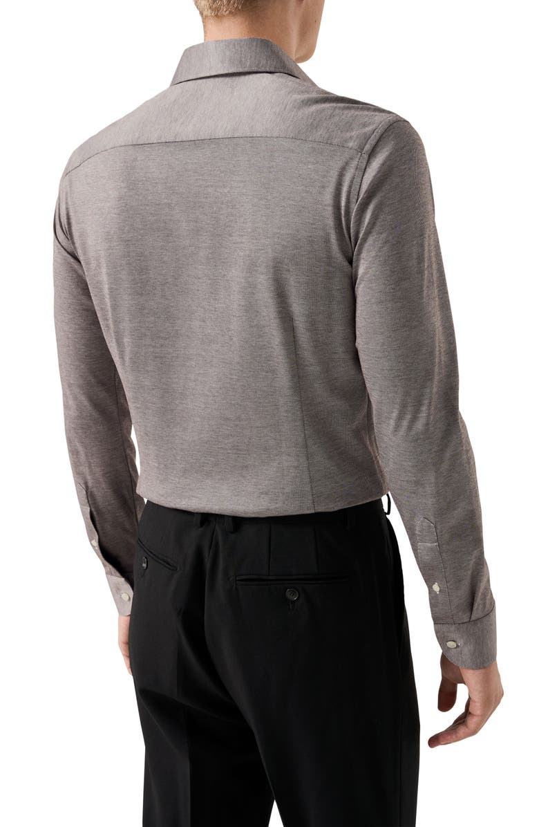 Eton Contemporary Fit Filo Di Scozia Knit Shirt, Alternate, color, Medium Brown