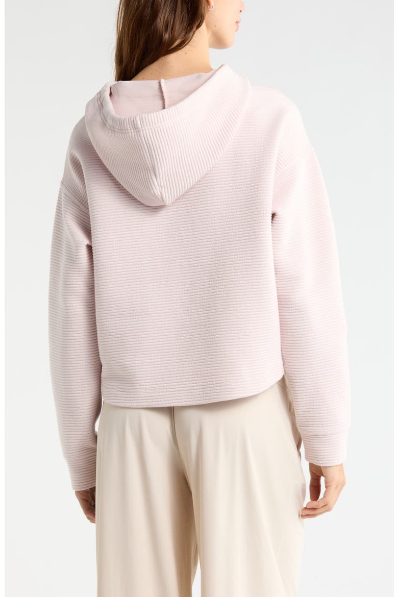 Ottoman Cotton Blend Ribbed Hoodie, Alternate, color, PINK HUSH