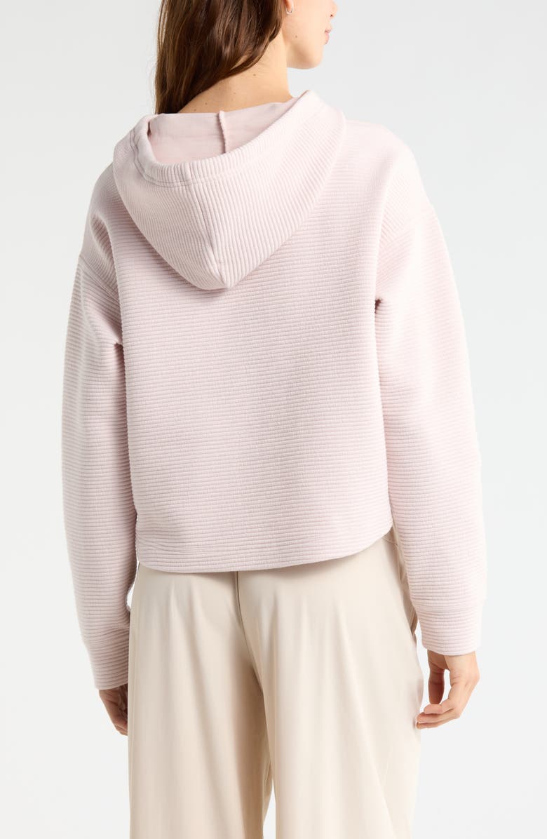 Zella Ottoman Cotton Blend Ribbed Hoodie, Alternate, color, Pink Hush