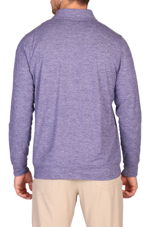 Tailorbyrd Brushed Mélange Quarter Zip Pullover In Purple