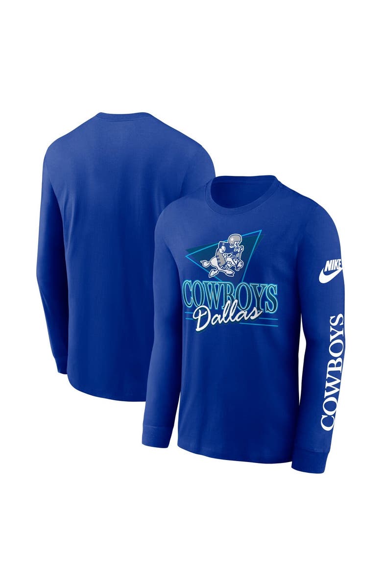 Nike Men's Nike Royal Dallas Cowboys Rewind Long Sleeve T-Shirt, Main, color, Royal