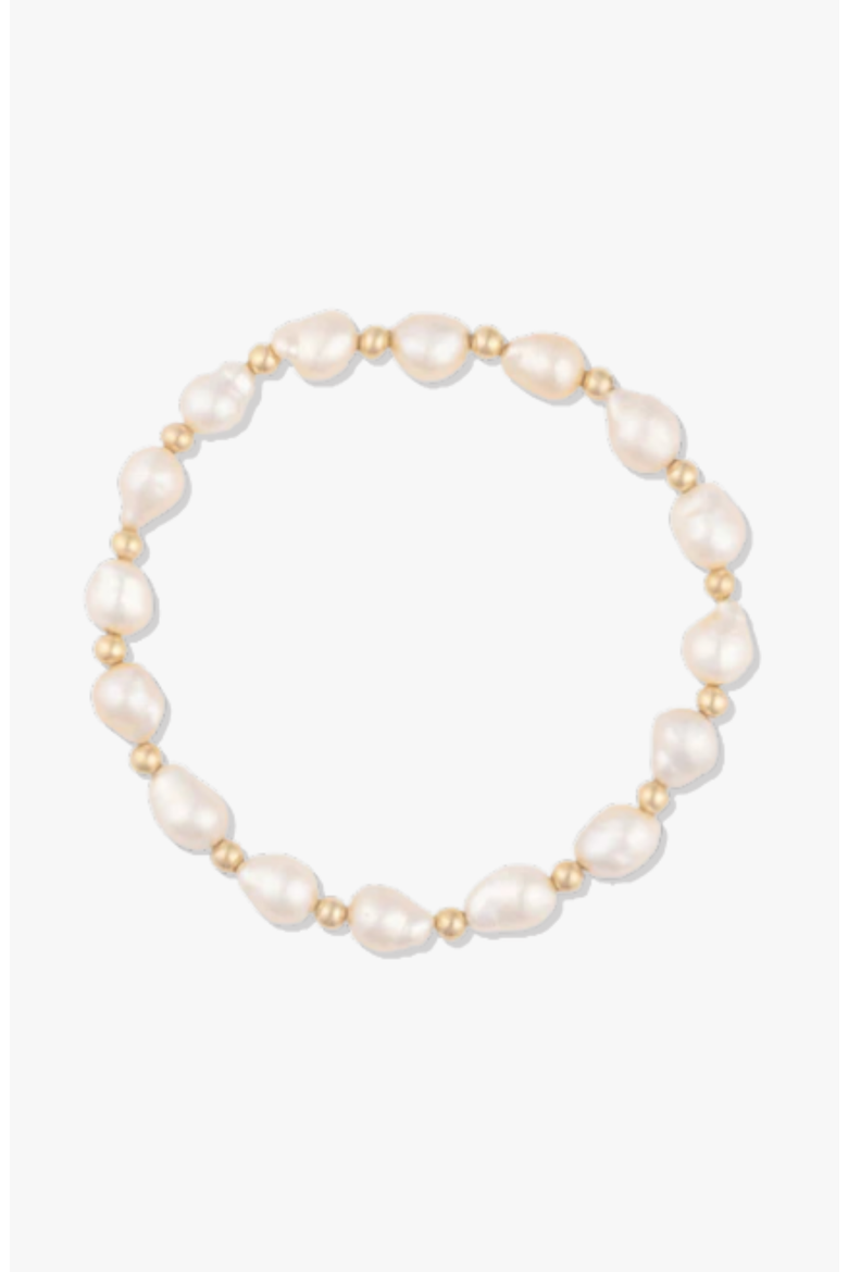Baroque Pearl 14k Gold Filled Bead Bracelet, Main, color, Gold