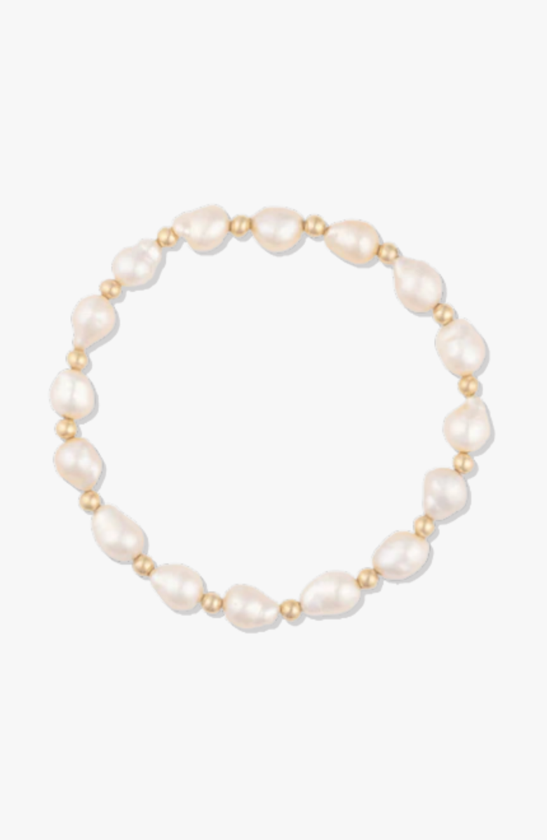 CUFFED BY NANO Baroque Pearl 14k Gold Filled Bead Bracelet, Main, color, Gold