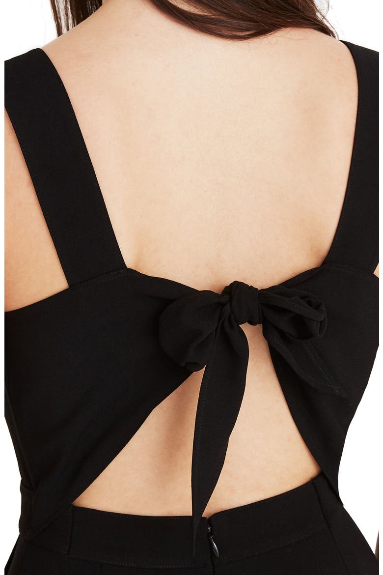 Apron Bow Back Jumpsuit, Alternate, color, TRUE BLACK