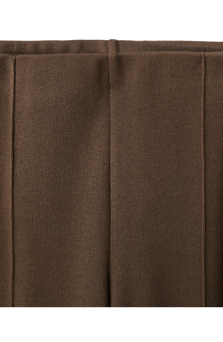 MANGO Pleated Wide Leg Pull-On Pants, Alternate, color, Brown