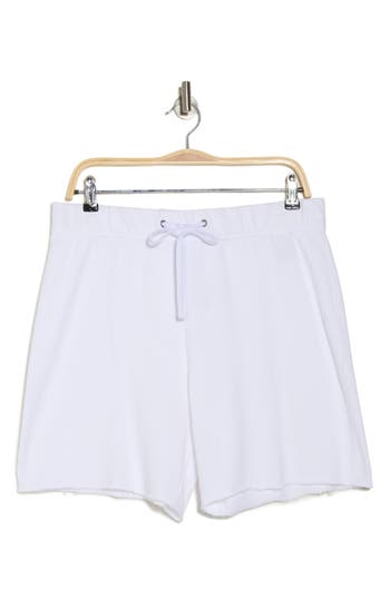 James Perse Textured Stripe Drawstring Shorts In Transparent
