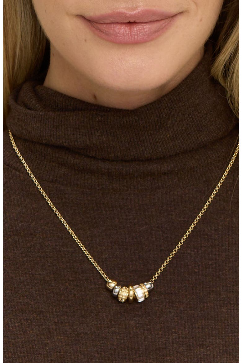 Multi Rondelle Necklace, Alternate, color, Gold