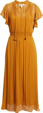 Nordstrom Crinkle Chiffon Midi Dress
