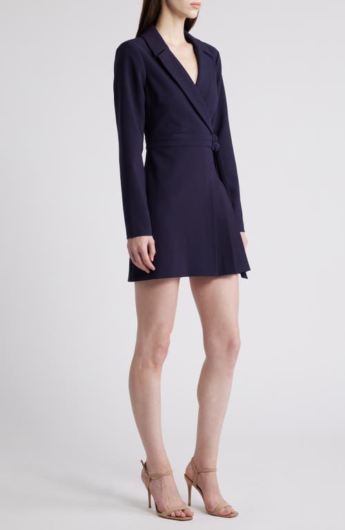 Likely Cherise Long Sleeve Faux Wrap Dress In Navy