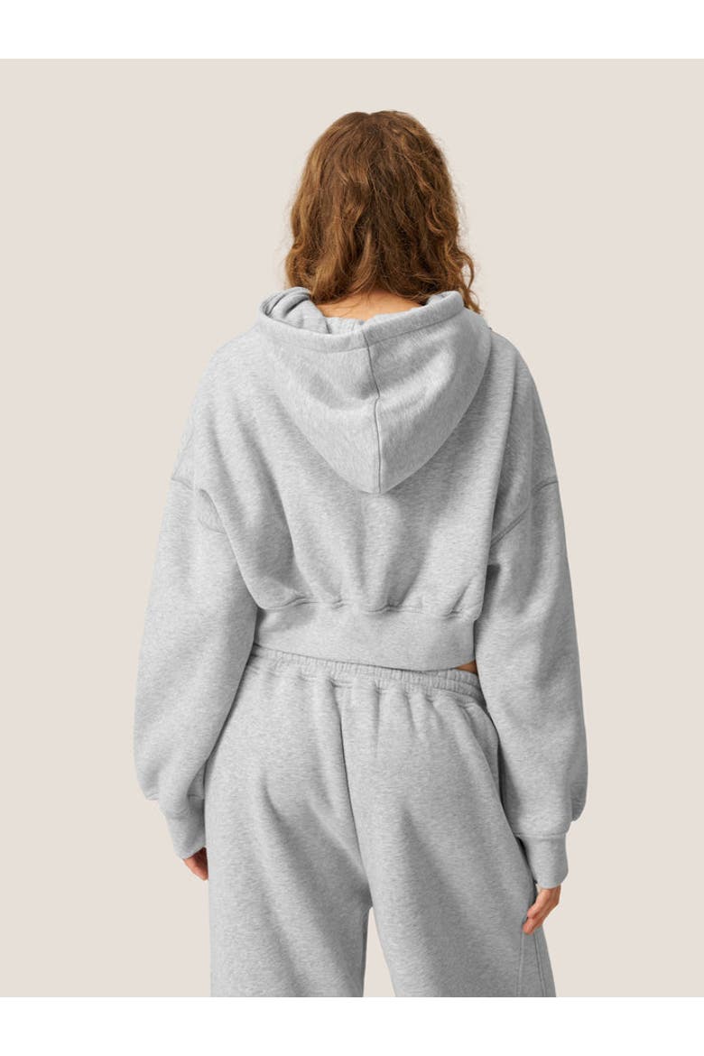 Cloud Essential Fleece Cropped Pullover Hoodie Set, Alternate, color, Grey