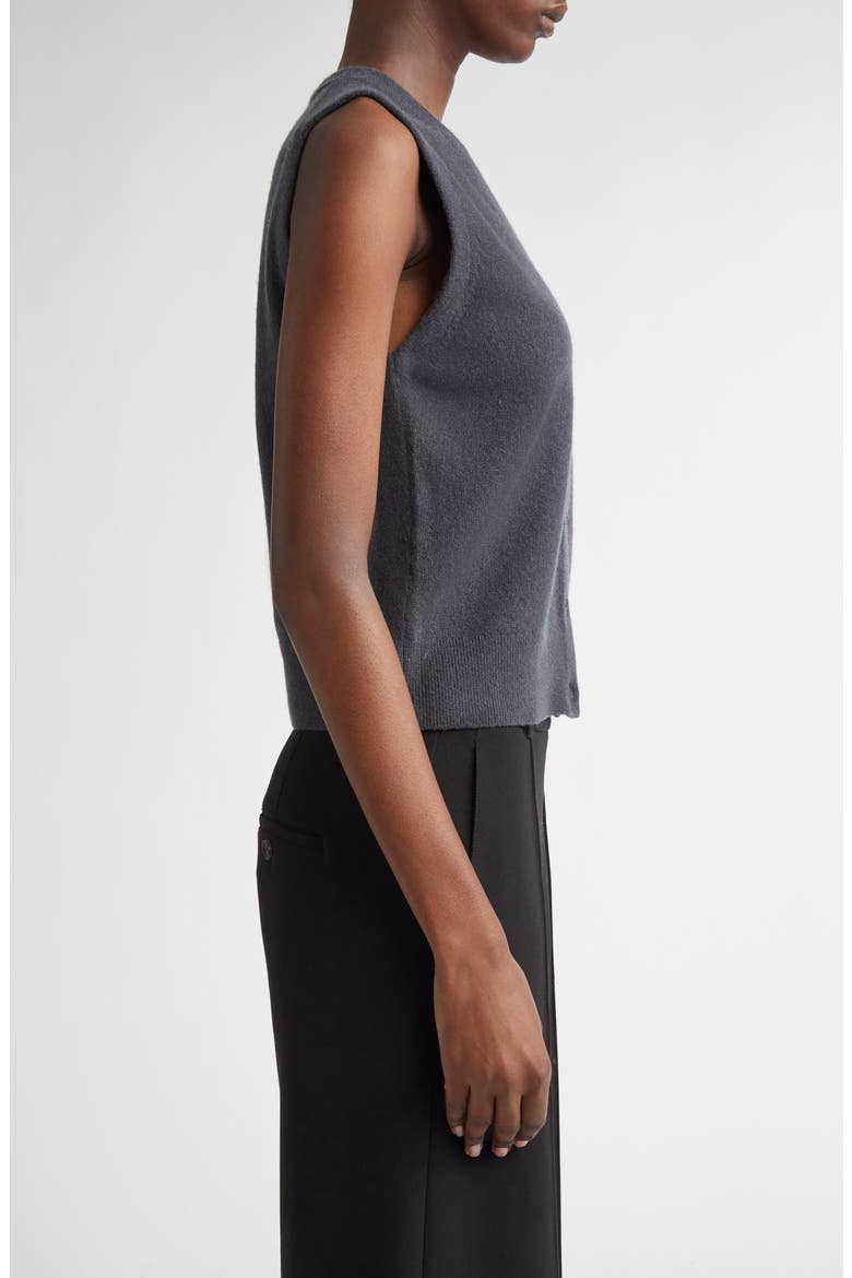 Shrunken Button Wool & Cashmere Blend Vest, Alternate, color, GRAPHITE
