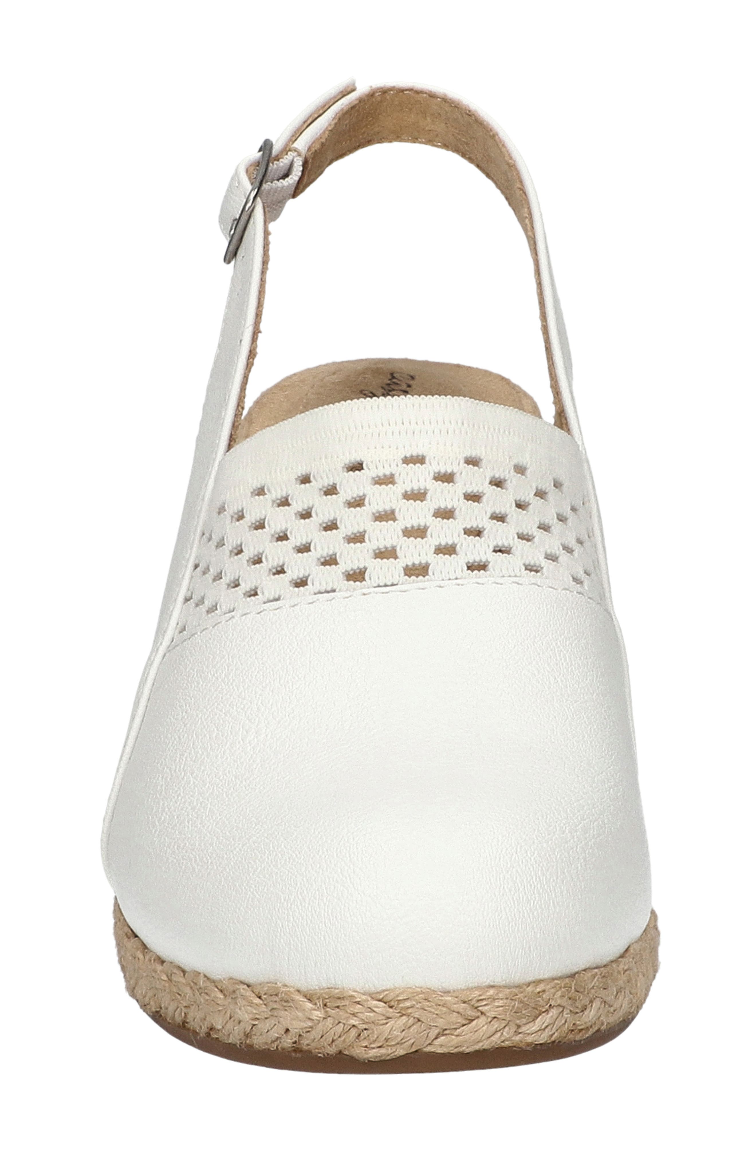 Aloha Slingback Espadrille Wedge Pump, Alternate, color, WHITE