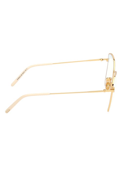 Tom Ford 55mm Butterfly Blue Light Blocking Optical Glasses In Deep Gold Ivory Enamel