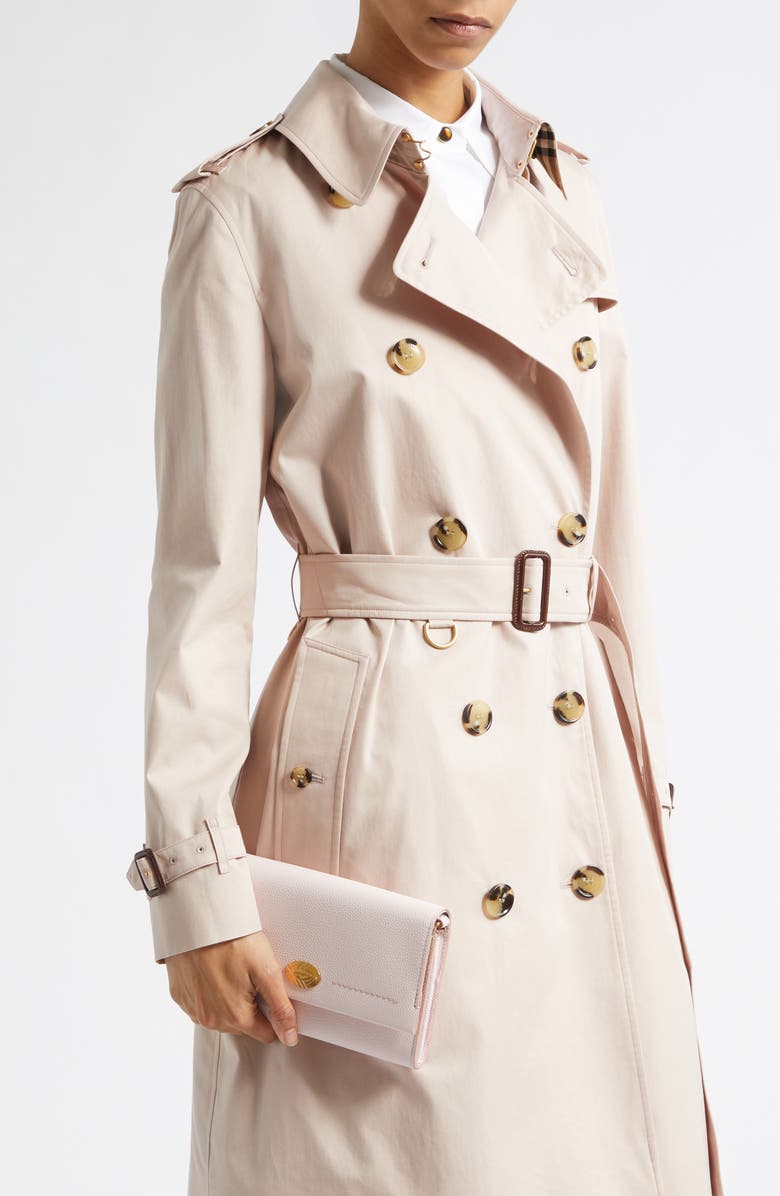 Burberry Cotswolds Leather Wallet on a Chain, Alternate, color, Cameo Pink