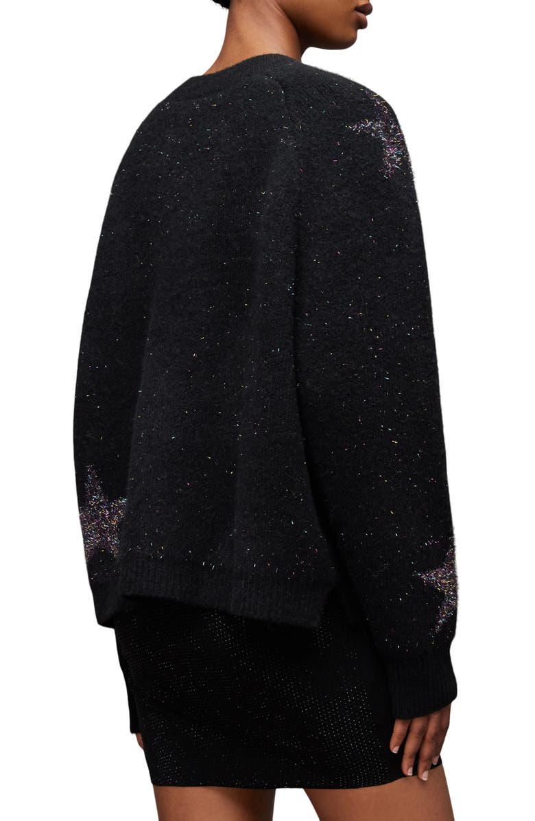 AllSaints Star Tinsel Sweater, Alternate, color, 