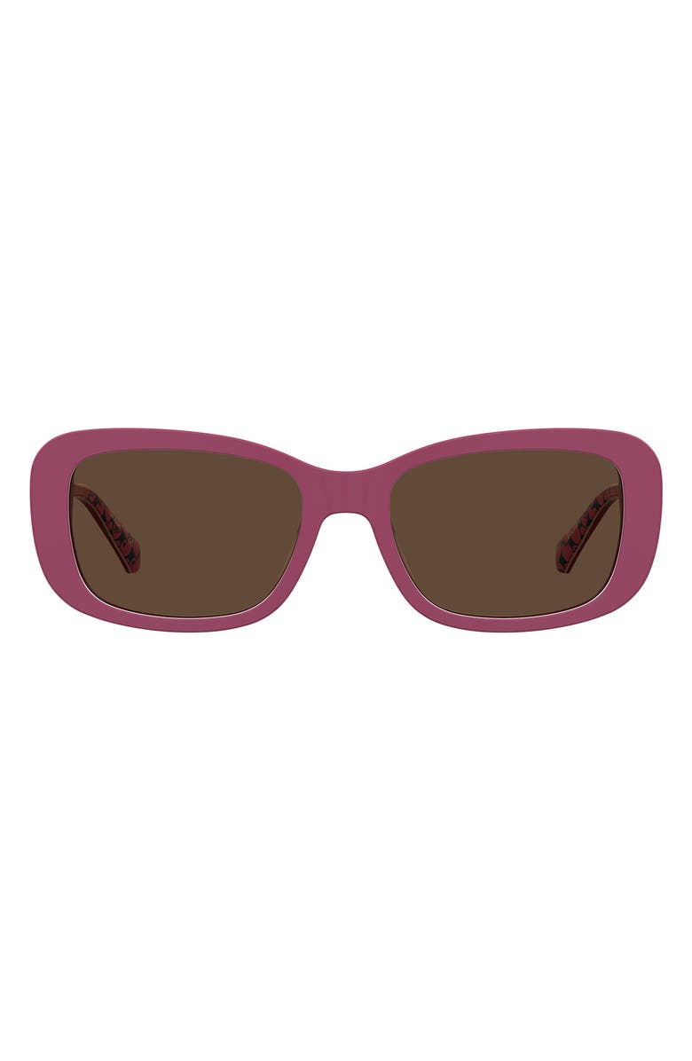 Love Moschino 55mm Rectangular Sunglasses, Main, color, Fuchsia