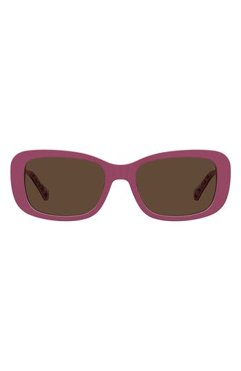 Love Moschino 55mm Rectangular Sunglasses In Pink
