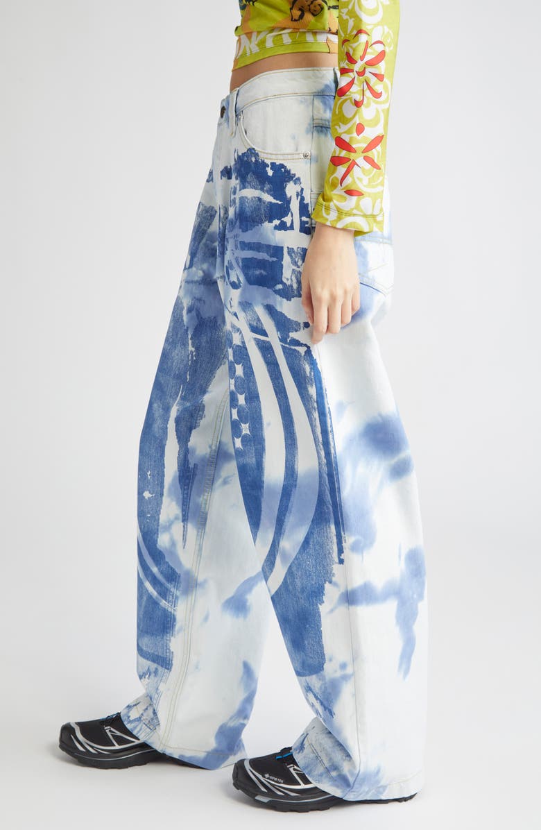 Paolina Russo Tie Dye Baggy Jeans, Alternate, color, Acid Indigo