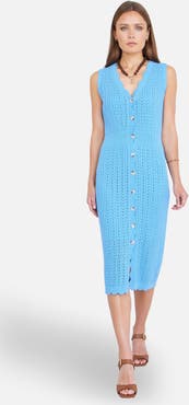 Yumi Cotton Scallop Crochet Knitted Dress