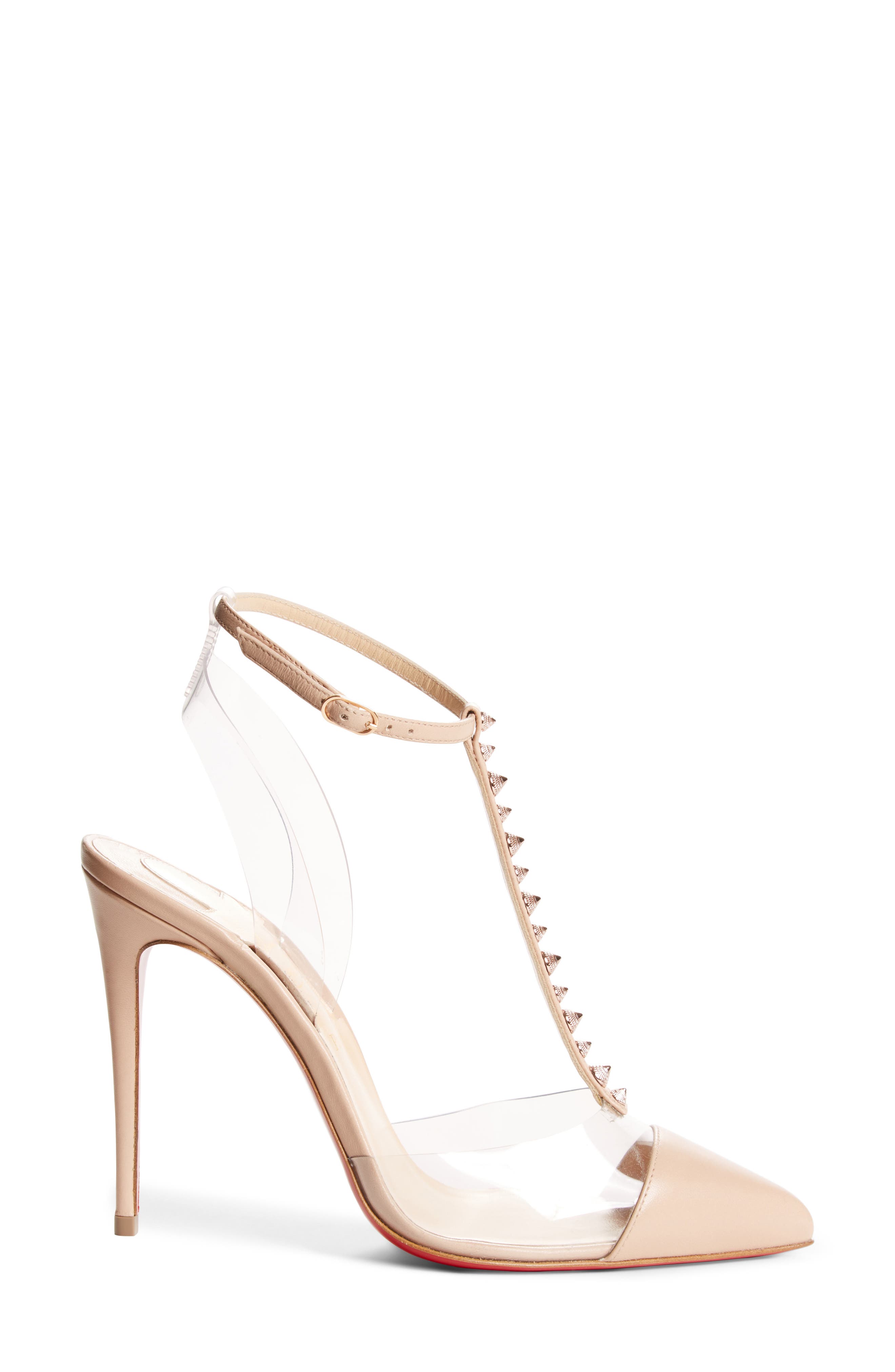 Nosy Spikes PVC Pump, Alternate, color, NUDE