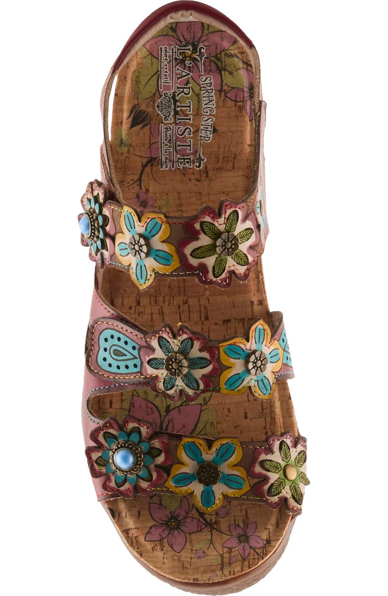 L'Artiste by Spring Step Bethie Sandal, Alternate, color, Dark Red Multi