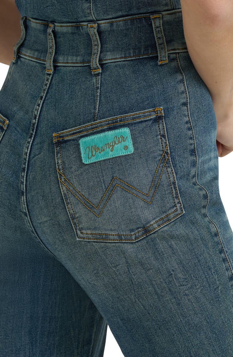 Wrangler x Lainey Wilson Sleeveless Flare Denim Jumpsuit, Alternate, color,